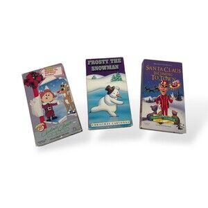 Vtg VHS SET OF 3 Rudolph Santa Claus Cartoon Frosty Christmas Classics Series